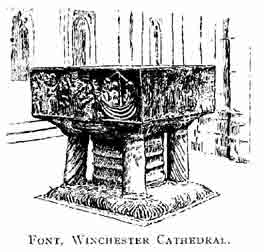 Font, Winchester Cathedral.